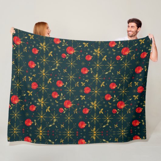 Classic Dark Christmas Fleece Throw Blanket (Beispiel)
