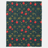 Classic Dark Christmas Fleece Throw Blanket (Vorderseite)