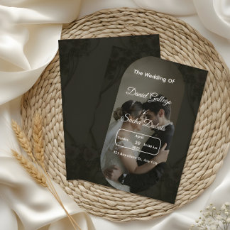 Classic Dark Elegant Wedding Invitation Einladung