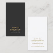Classic Dark Gray Jewelry Design Business Card Visitenkarte (Vorne/Hinten)