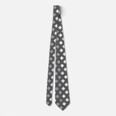 Classic Dark Gray Kariert Unisex Neck Tie Krawatte (Rückseite)