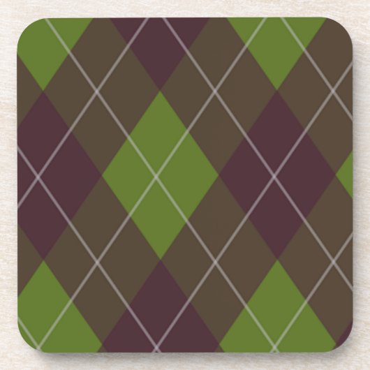 Classic Dark Green Argyle Pattern Getränkeuntersetzer (Vorderseite)