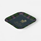 Classic Dark Green Blue Plaid Baby Shower Pappteller (Gewinkelt)