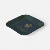 Classic Dark Green & Blue Plaid Baby Shower Pappteller (Gewinkelt)