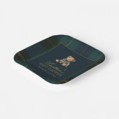 Classic Dark Green & Blue Plaid Baby Shower Pappteller (Gewinkelt)