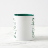 Classic Dark Green Cool Girls Play Tennis Retro Tasse (Zentrum)