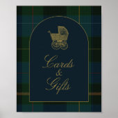 Classic Dark Green Plaid Baby Shower Cards & Gifts Poster (Vorne)