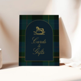 Classic Dark Green Plaid Baby Shower Cards & Gifts Poster