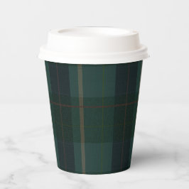 Classic Dark Green Tartan Plaid  Pappbecher