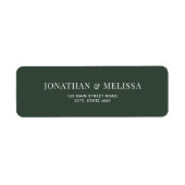 Classic Dark Green Typography Wedding Address (Vorne)