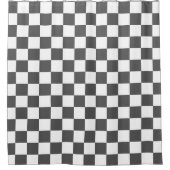 Classic dark grey checkerboard duschvorhang (Vorderseite)