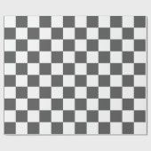 Classic dark grey checkerboard geschenkpapier (Flach)
