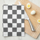 Classic dark grey checkerboard geschirrtuch (Viertel Falte)