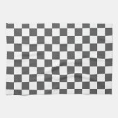 Classic dark grey checkerboard geschirrtuch (Horizontal)