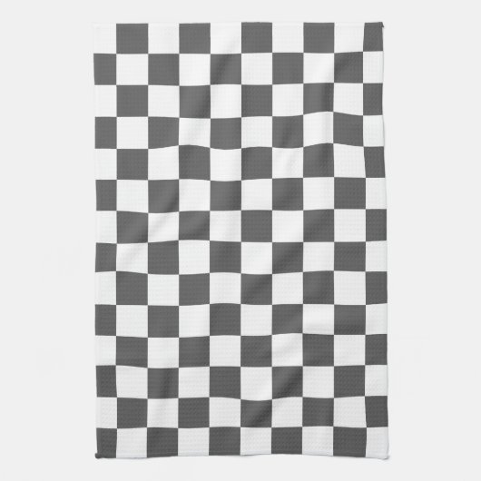 Classic dark grey checkerboard geschirrtuch (Vertikal)