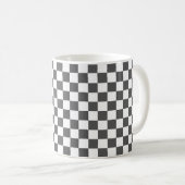 Classic dark grey checkerboard kaffeetasse (VorderseiteRechts)