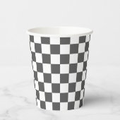 Classic dark grey checkerboard pappbecher (Links)