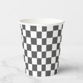 Classic dark grey checkerboard pappbecher (Rechts)