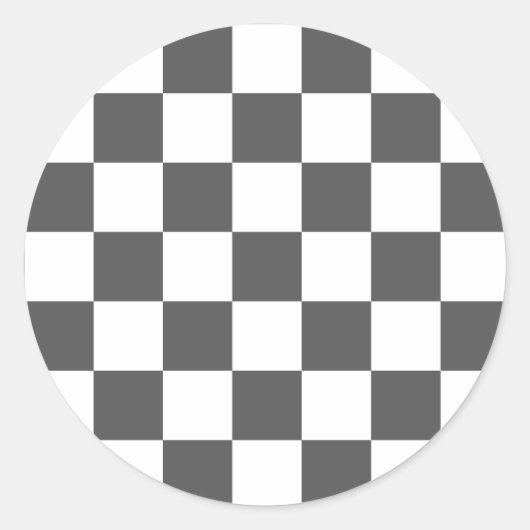 Classic dark grey checkerboard runder aufkleber (Vorderseite)