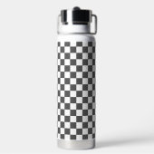 Classic dark grey checkerboard trinkflasche (Hinten)