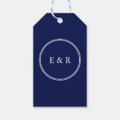 Classic Dark Navy Blue Wedding Geschenkanhänger (Vorderseite)