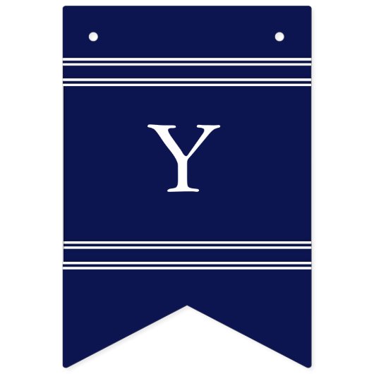 Classic Dark Navy Blue Wedding Wimpelkette (Erste Fahne)