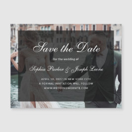Classic Dark Overlay Photo Magnetic Save the Date Magnetkarte