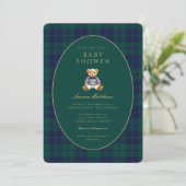 Classic Dark Plaid Lauren Inspired Baby Shower  Einladung (Stehend Vorderseite)