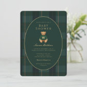Classic Dark Plaid Lauren Inspired Baby Shower Einladung (Stehend Vorderseite)