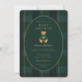 Classic Dark Plaid Lauren Inspired Baby Shower Einladung (Vorderseite)