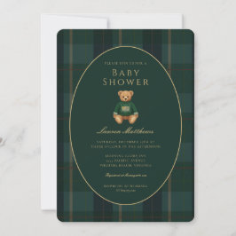 Classic Dark Plaid Lauren Inspired Baby Shower  Einladung