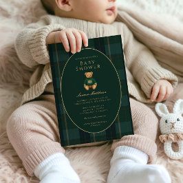 Classic Dark Plaid Lauren Inspired Baby Shower  Einladung