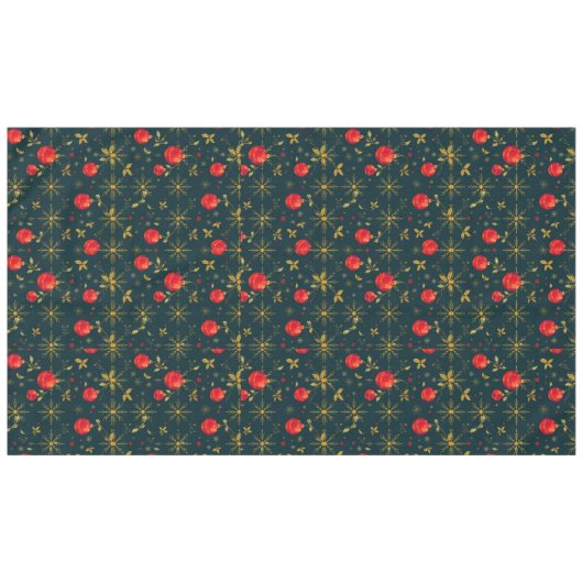 Classic Dark Red & Gold Christmas Tablecloth Tischdecke (Vorderseite (Horizontal))