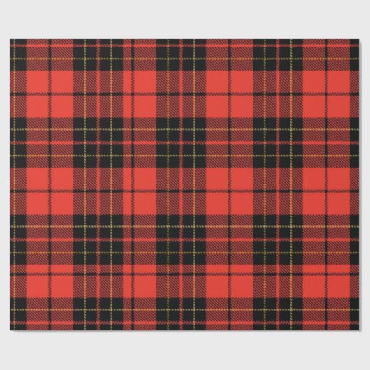 Classic Dark Red Tartan Wrapping Paper Geschenkpapier (Flach)
