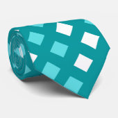 Classic Dark Türkise Kariert Unisex Neck Tie Krawatte (Gerollt)