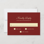 Classic Dark Wine Red Script Monogram Wedding RSVP Karte (Vorderseite)