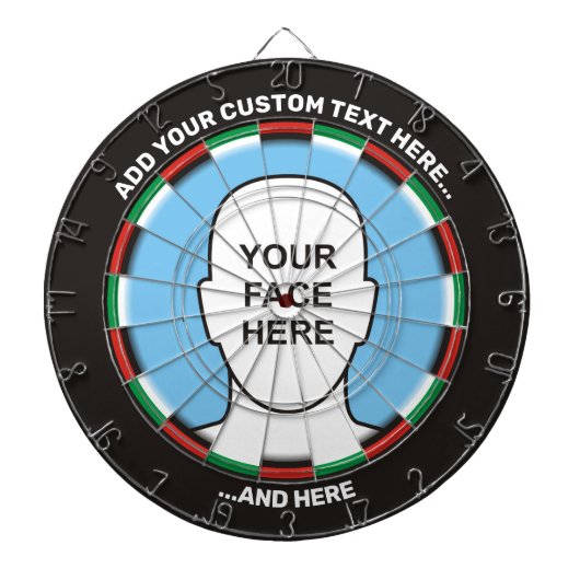 Classic-Dartboard mit benutzerdefiniertem Text und Dartscheibe (vorne)