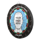 Classic-Dartboard mit benutzerdefiniertem Text und Dartscheibe (Vorderseite rechts)