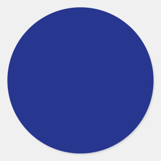 Classic Deep Blue Solid Color Runder Aufkleber (Vorderseite)