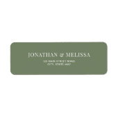 Classic Deep Sage Green Typography Wedding Address (Vorne)