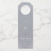 Classic Deko Gold Vintag Gray Calligraphy Wedding Flaschenanhänger (Vorderseite)