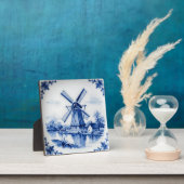 Classic Delft Blue Windmill Canal Scene Fotoplatte (InSitu)