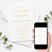 Classic Delicate Gold Formal Elegante schicke Hoch Einladung