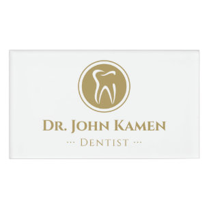 Classic Dentist Gold Namenschild