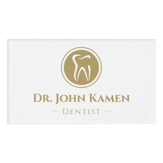 Classic Dentist Gold Namenschild (Vorderseite)