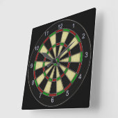 Classic Design, Darts, Dart Games Quadratische Wanduhr (Winkel)