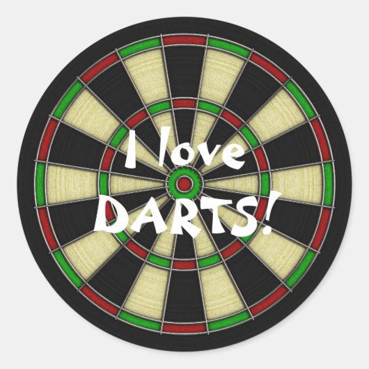 Classic Design, Darts, Dart Games Runder Aufkleber (Vorderseite)