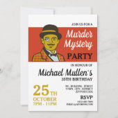 Classic Detective, Mord Mystery Birthday Party Einladung (Vorderseite)