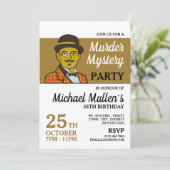 Classic Detective, Mord Mystery Birthday Party Einladung (Stehend Vorderseite)