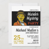 Classic Detective, Mord Mystery Birthday Party Einladung (Vorderseite)